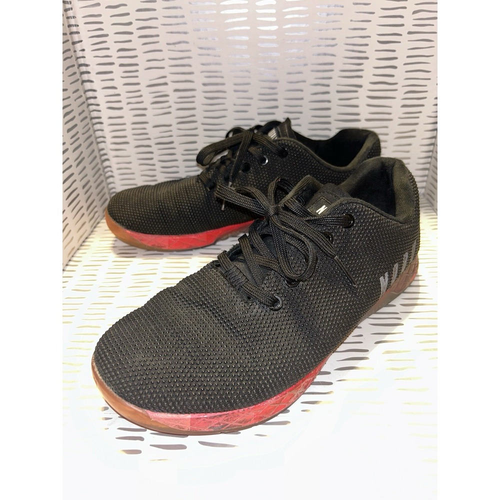 NOBULL Outwork Trainer Black Red Gum SuperFabric Women's Cross Fit‎ Shoes 10.5